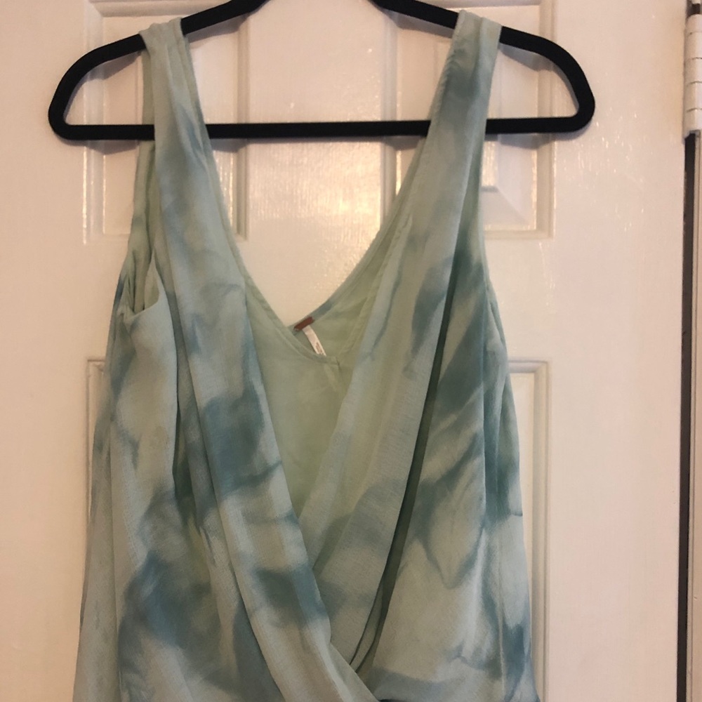 Blue tie dye free people top